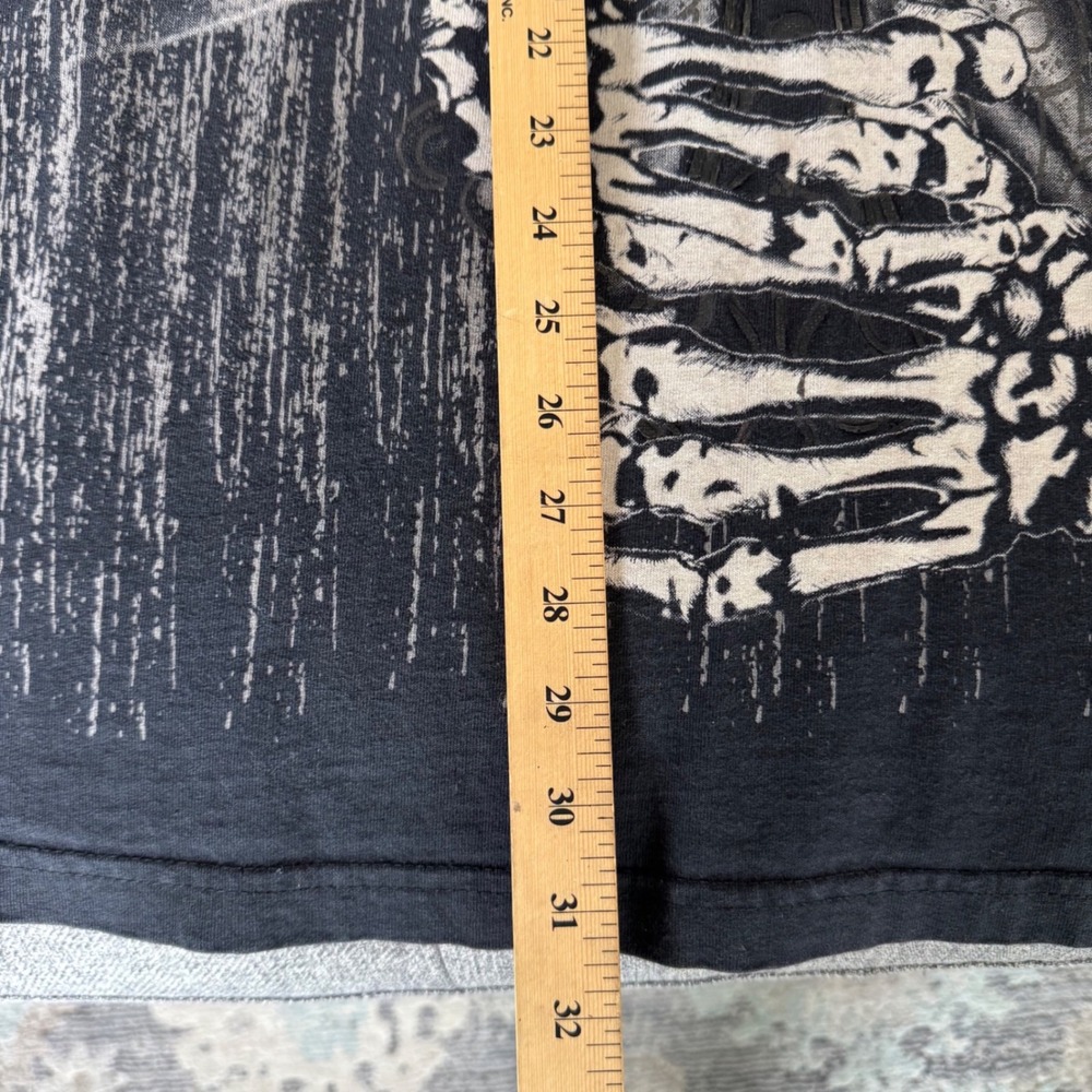 XVR Unlimited Mens Graphic T-Shirt Black Skull Cross Gothic Embroidered XL 2XL - Picture 8 of 8
